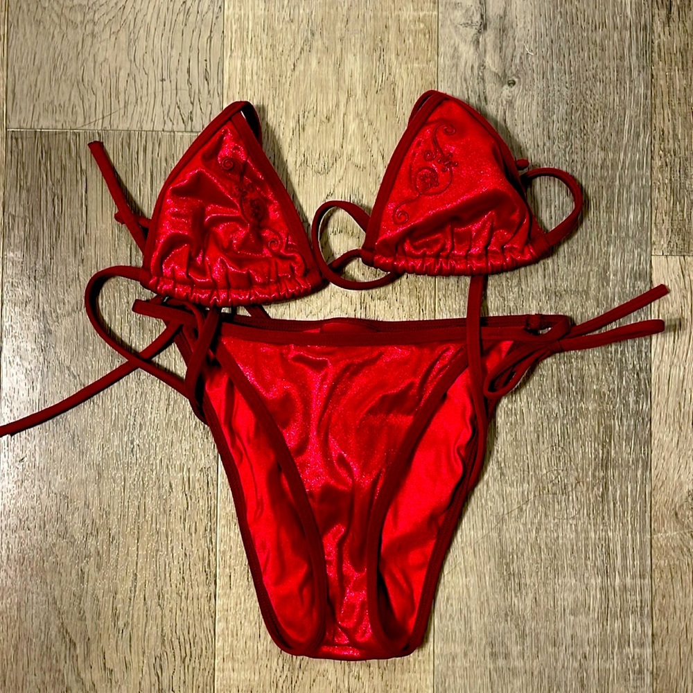 Becca bikini in striking red.